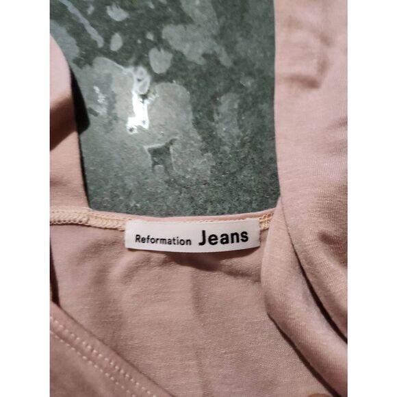 Reformation Helina light dust pink midi toe waist belted dress size XS - Picture 4 of 5